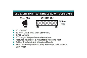 DOBINSONS - 10" SINGLE ROW LED LIGHT BAR
